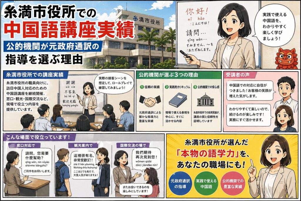 糸満市役所での中国語講座実績｜公的機関が元政府通訳の指導を選ぶ理由