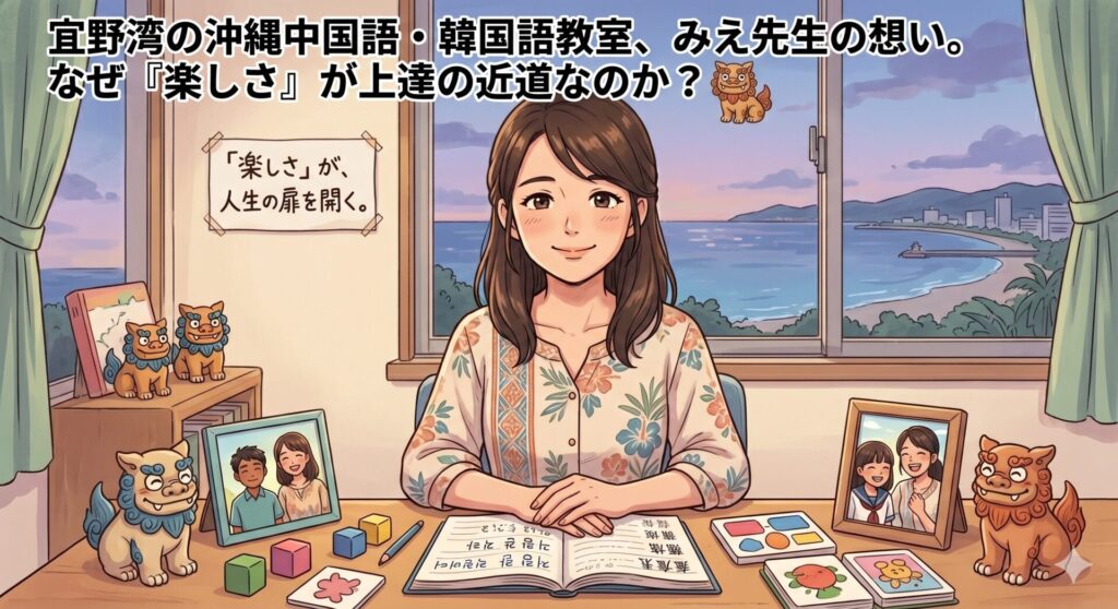 宜野湾の沖縄中国語・韓国語教室、みえ先生の想い。なぜ『楽しさ』が上達の近道なのか?