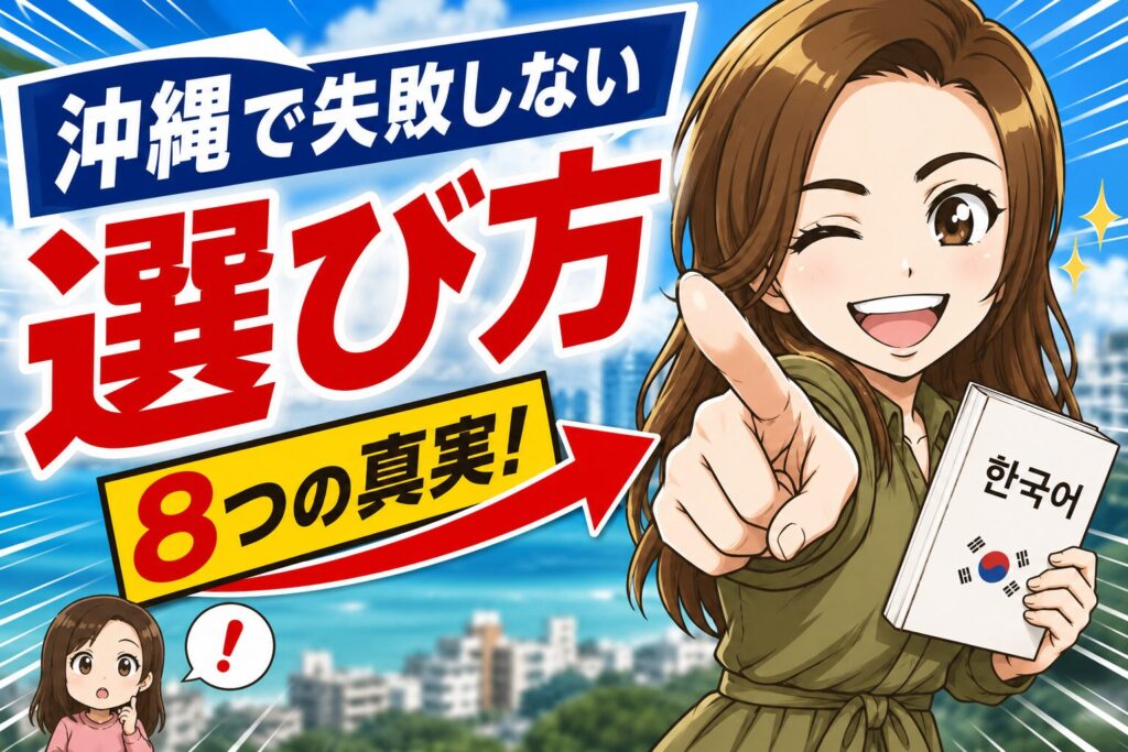 【沖縄・那覇】韓国語教室 沖縄で失敗しない選び方|大人が迷う8つの選択肢と口コミ・料金の真実