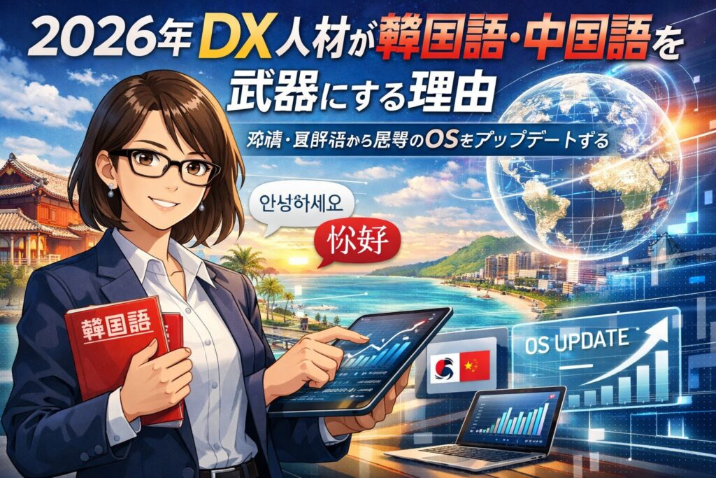 2026年、DX人材が韓国語・中国語を武器にする理由。沖縄・宜野湾から思考のOSをアップデートする
